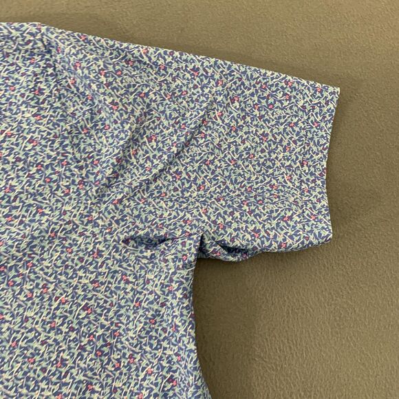 Peter Millar Polo Shirt Mens 2XL Blue Summer Comfort Floral Golf Performance - Picture 4 of 16